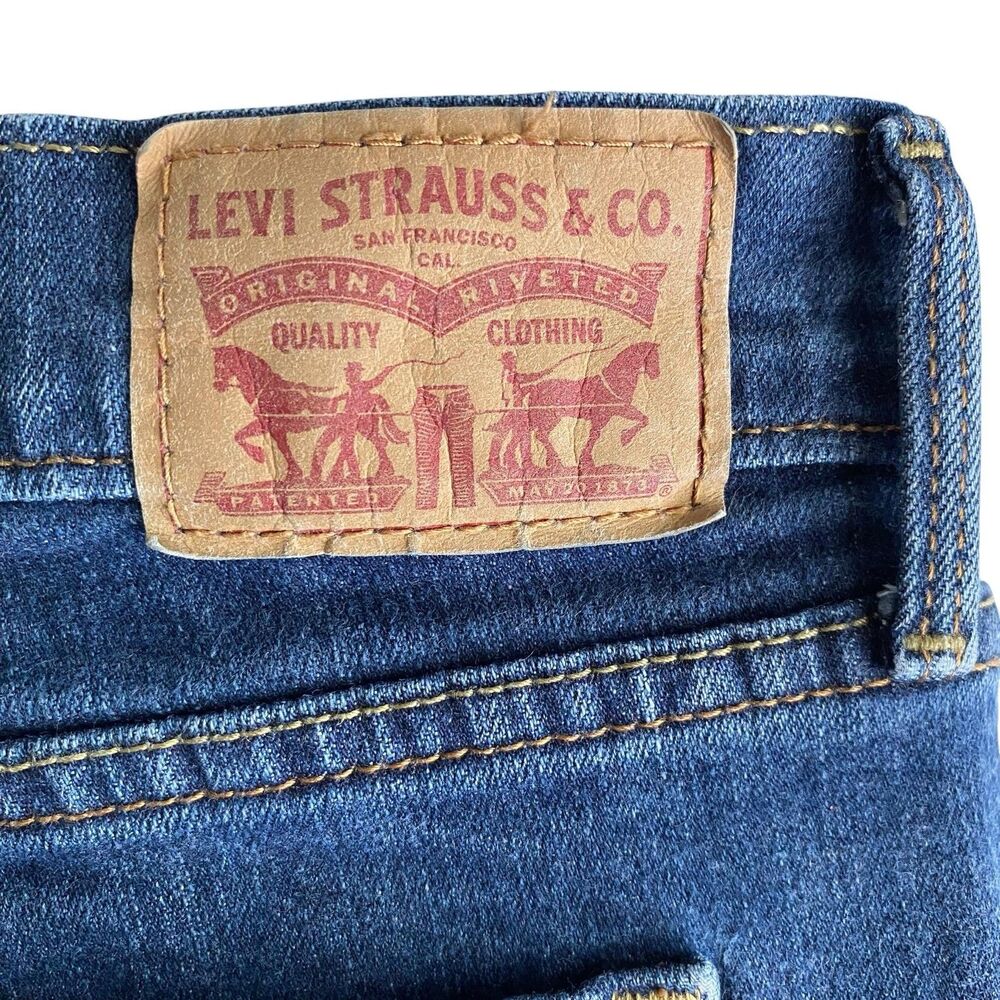 Levi's 505 Jeans Womens 10 Blue Straight Mid Rise Stretch 30 Inseam Denim - Picture 6 of 11